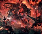 Uma imagem mostrando dois personagens e um monstro em Nioh: Complete Edition.