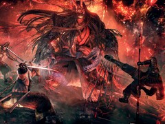 Uma imagem mostrando dois personagens e um monstro em Nioh: Complete Edition.