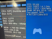 Uma captura de tela mostrando a GPU RSX e a CPU CELL do PS3 com overclock de 850 MHz e 4,1 GHz, respectivamente (fonte da imagem: Modyfikator89 on X)