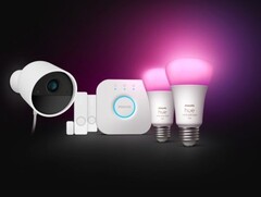 O kit inicial Philips Hue Secure inclui dois sensores de contato e duas lâmpadas inteligentes. (Fonte da imagem: Philips Hue)