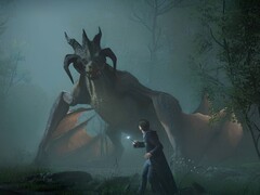 Um dragão em Hogwarts Legacy.