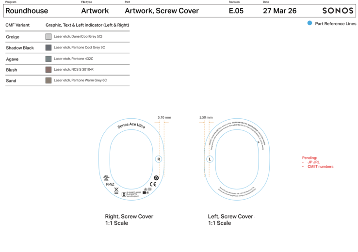 Registro do Sonos Ace Ultra na FCC.