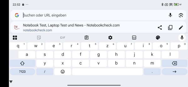 Teclado em formato paisagem