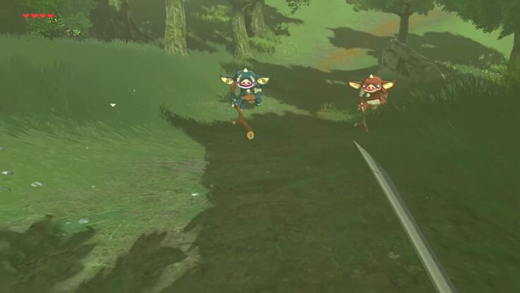 O mod BetterVR do Breath of the Wild ainda suporta combate em primeira pessoa, incluindo as defesas de escudo características do BOTW. (Fonte da imagem: Crementif)