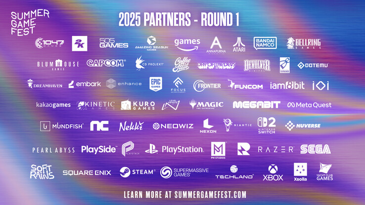 Parceiros da 1ª rodada no Summer Game Fest 2025 (Fonte da imagem: Summer Game Fest)