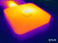 Teste de estresse de temperatura da superfície após 1 hora: máximo de ~37 °C na parte superior