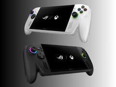 Os dispositivos portáteis Asus ROG Xbox Ally e ROG Xbox Ally X são mostrados (fonte da imagem: Asus Store by MacMan com edições)