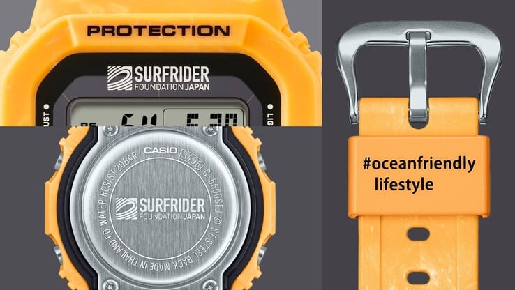 O relógio da Casio em colaboração com a G-Shock-Surfrider Foundation Japan. (Fonte da imagem: Casio)