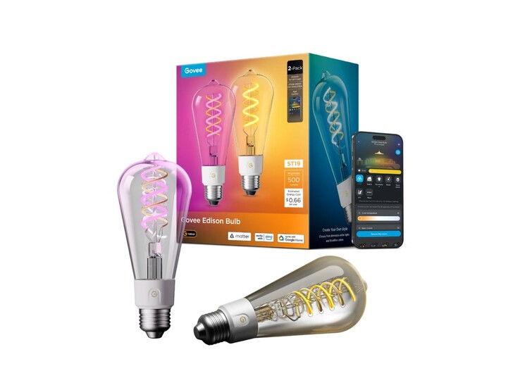 A lâmpada Govee E26 Smart Edison Light Bulb 500lm para os EUA