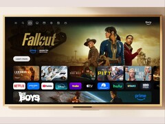 TV Amazon Ember Artline com estrutura de madeira.