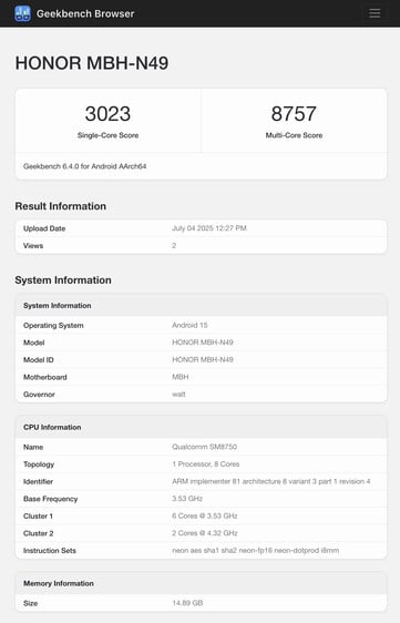 (Fonte da imagem: Geekbench)