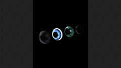 Um renderização com vista explodida de uma lente Mojo de um dia. (Fonte: Mojo Vision)