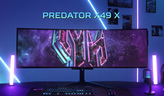O Predator X49 X parece compartilhar o mesmo painel QD-OLED Gen 2 dos recentes lançamentos da RedMagic e Philips Evnia. (Fonte da imagem: Acer)