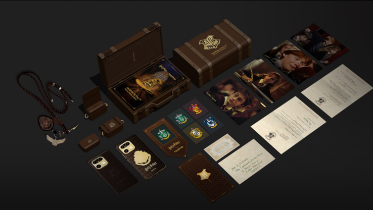 O realme 16 Pro Harry Potter Edition vem embalado em uma caixa de presente personalizada, projetada como uma réplica em escala 1:1 do icônico baú de Harry Potter.