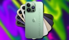 A série Apple do iPhone 14 deverá apresentar opções de cores roxa e verde. (Fonte da imagem: @aaple_lab/Unsplash - editado)