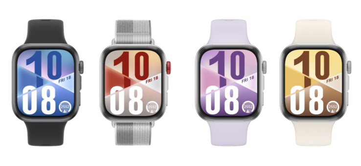 O smartwatch Huawei Watch Fit 4 está disponível nas quatro cores mostradas acima. (Fonte da imagem: Huawei)