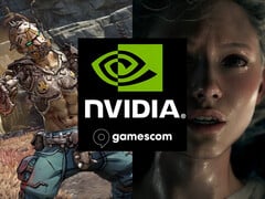 Banner da Nvidia Gamescom 2025 mostrando novos jogos DLSS 4 (Fonte da imagem: Nvidia, Gamescom com edições)