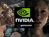 Banner da Nvidia Gamescom 2025 mostrando novos jogos DLSS 4 (Fonte da imagem: Nvidia, Gamescom com edições)