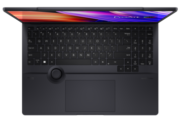 Asus ProArt StudioBook 16 3D OLED - Teclado com Asuis Dial. (Fonte de imagem: Asus)