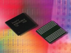 Uma imagem dos chips de memória GDDR5 do kit de imprensa da SK Hynix