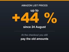 Gráfico indicando que a Amazon aumentou os preços de tabela em até 44%, enquanto os preços no momento do pagamento permaneceram os mesmos