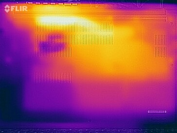 Temperaturas da superfície durante o teste de estresse (fundo)