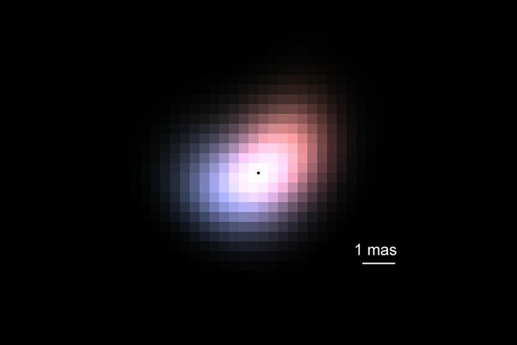 Uma imagem reconstruída do disco ao redor de Beta Canis Minoris (Fonte da imagem: Yoo Jung Kim/UCLA)