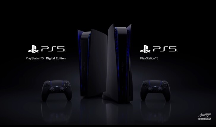 Conceito de console PS5 preto por Snoreyn. (Fonte da imagem: Snoreyn/LetsGoDigital)