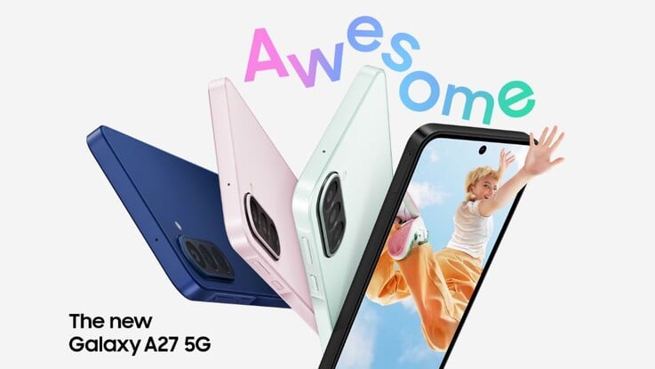 O Galaxy A27 está disponível em três opções de cores