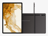 O Galaxy Tab S9 FE Plus em uma de suas quatro supostas cores de lançamento. (Fonte da imagem: @OnLeaks &amp; WolfofTablet)