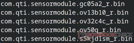 Arquivos binários de configuração do módulo do sensor de câmera da Qualcomm encontrados no dump