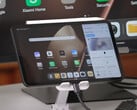 O Xiaomi Pad Mini conectado a um monitor externo por meio de uma de suas portas USB 3.2 Type-C. (Fonte da imagem: Xiaomi)