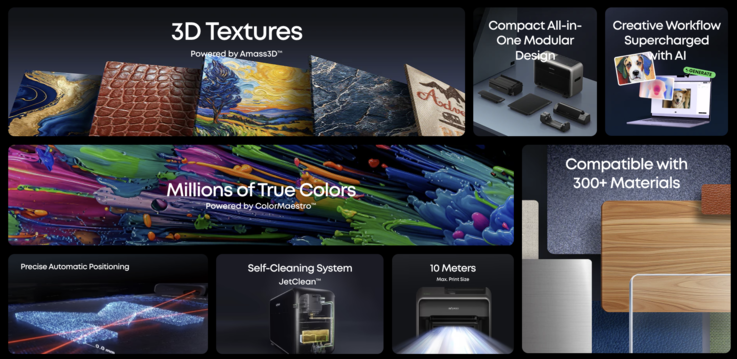 Suporte de textura e material para a impressora E1 UV.