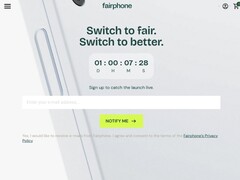 O Fairphone 6 poderá ser anunciado em 25 de junho, às 11h CET (captura de tela de: Fairphone.com).