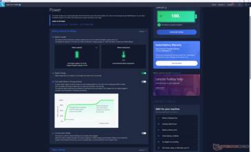 Configurações de carregamento da bateria