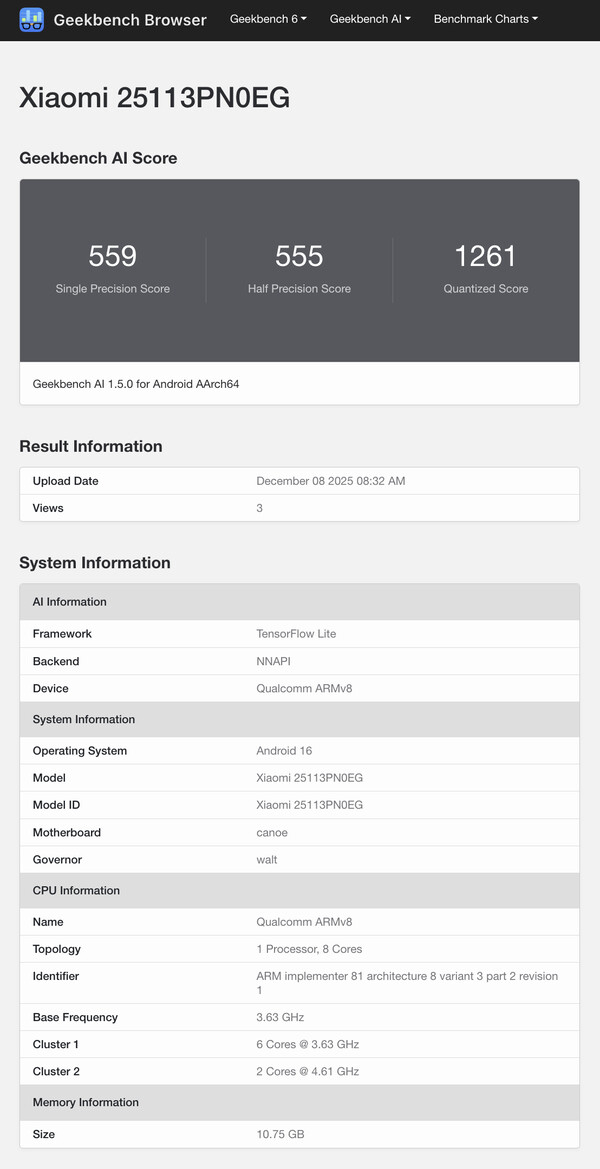 (Fonte da imagem: Geekbench)