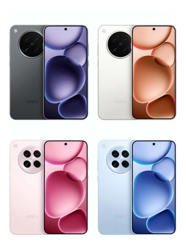 Há rumores de que o "Find X8s" virá em quatro cores diferentes. (Fonte: Digital Chat Station via Weibo)