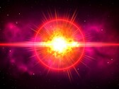 Ilustração de um artista mostrando uma supernova.