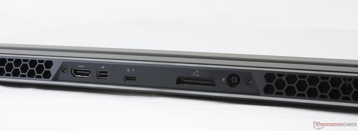 Rear: HDMI 2.0b, mini-DisplayPort 1.4, USB-C w/ Thunderbolt 3, Graphics Amplifier, AC adapter