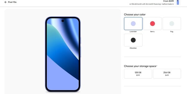 O novo preço do Pixel 10a já está disponível na Google Store e na Amazon.