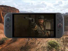 Atualização do Red Dead Redemption Switch 2 em execução no computador de mão (Fonte da imagem: Rockstar Games, Nintendo com edições)