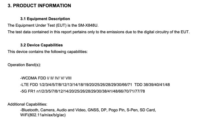 Documentos da FCC relativos a um futuro tablet da Samsung.