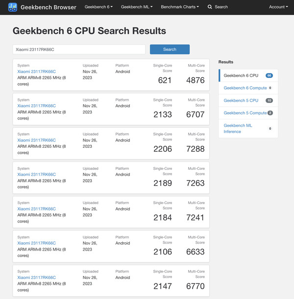 (Fonte da imagem: Geekbench)