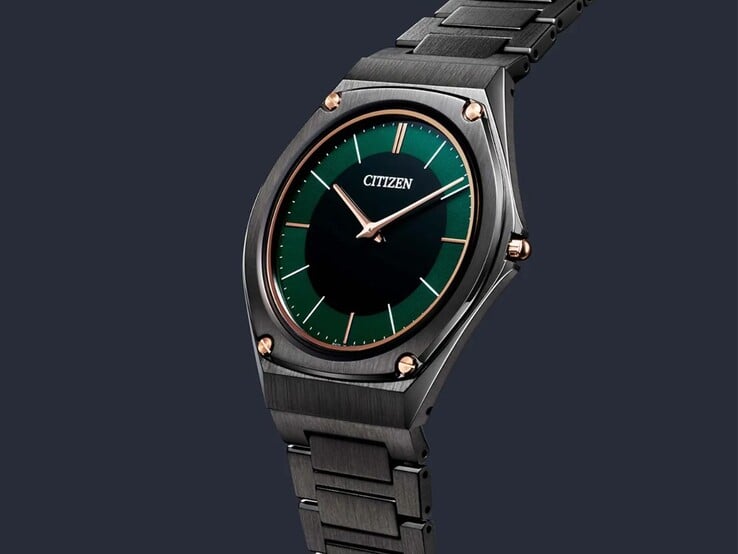 Caixa notavelmente fina, com 3,88 mm, e design de pulseira integrada.