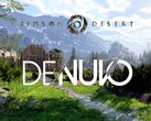 O banner do Crimson Desert com o logotipo da Denuvo é mostrado