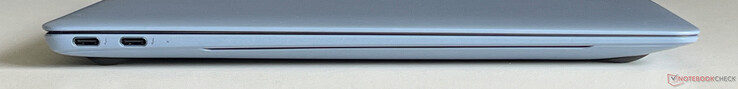 Esquerda: 2x USB-C 4.0 com Thunderbolt 4 (40 Gbit/s, DisplayPort, Power Delivery)