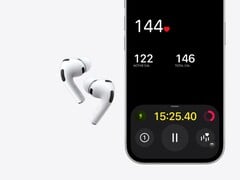 Uma imagem do Apple AirPods Pro 3 ao lado de um iPhone