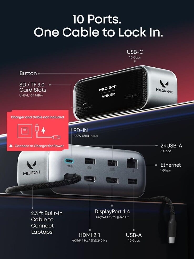 O Hub USB-C Anker Nano 10 em 1 Edição Limitada Valorant