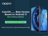 Oposto é o teste beta do Android 11 ColorOS 8 no Find X2, Find X2 Pro, Reno3 e Reno3 Pro: a ROM oficial poderia chegar no dia de lançamento do Android 11