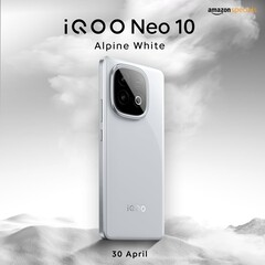 O iQoo Neo 10 na cor Alpine White